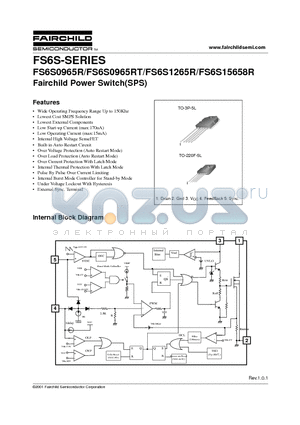 FS6S0965RT-TU datasheet - Power Switch(SPS)