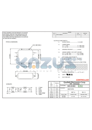 849-20-004 datasheet - EMI FILTER