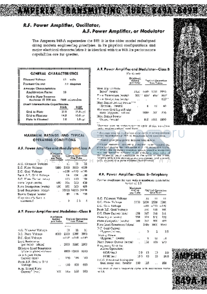 849F datasheet - R.F.POWER AMPLIFIER, OSCILLATOR, A.F.POWER AMPLIFIER, OR MODULATOR