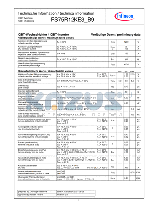 FS75R12KE3_B9 datasheet - IGBT-modules