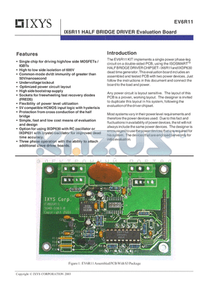 EV6R11 datasheet - IX6R11 HALF BRIDGE DRIVER Evaluation Board