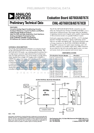 EVAL-AD7664CB datasheet - Evaluation Board AD766X/AD767X