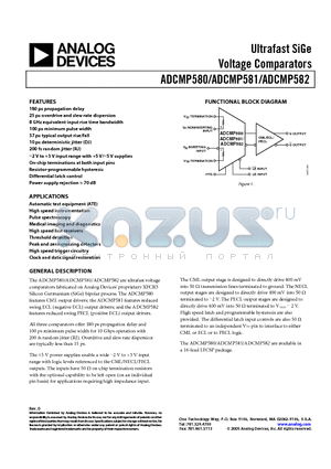 EVAL-ADCMP581BCP datasheet - Ultrafast SiGe Voltage Comparators