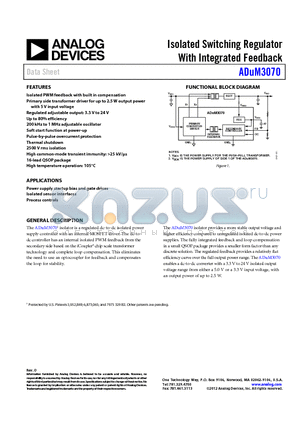 EVAL-ADUM3070EBZ datasheet - Isolated Switching Regulator