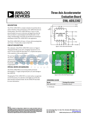 EVAL-ADXL330Z datasheet - Three-Axis Accelerometer Evaluation Board