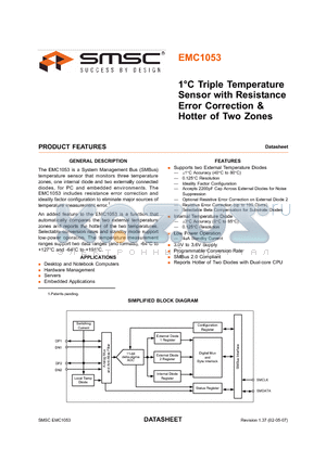 EVB-EMC1053 datasheet - 1C Triple Temperature Sensor with Resistance Error Correction and Hotter of Two Zones