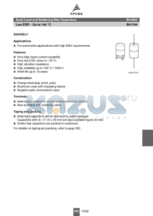 B41694A5158Q007 datasheet - Axial-Lead and Soldering Star Capacitors