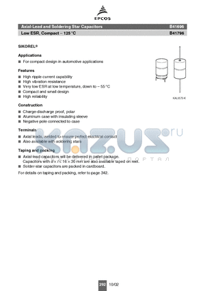 B41696A5338Q007 datasheet - Axial-Lead and Soldering Star Capacitors