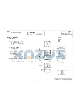 32189 datasheet - LF TRANSFORMER