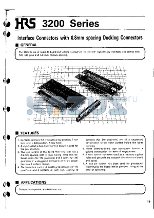 3220-152PE1 datasheet - Interface Connectors with 0.8mm spacing Docking Connectors