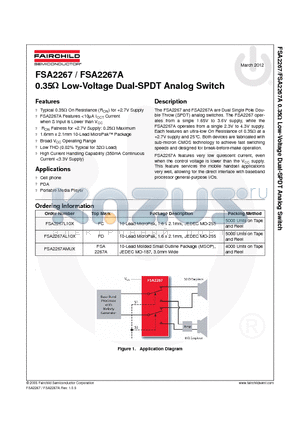 FSA2267AMUX datasheet - 0.35 Low-Voltage Dual-SPDT Analog Switch