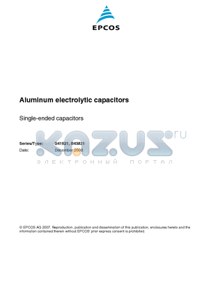 B41821A2158M001 datasheet - Single-ended capacitors