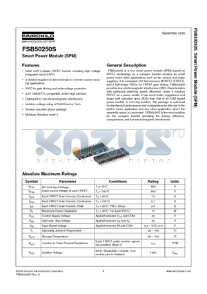 FSB50250S datasheet - Smart Power Module (SPM)