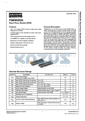 FSB50325S datasheet - Smart Power Module (SPM)