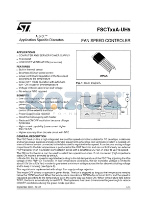 FSCT17A-UH5 datasheet - FAN SPEED CONTROLER