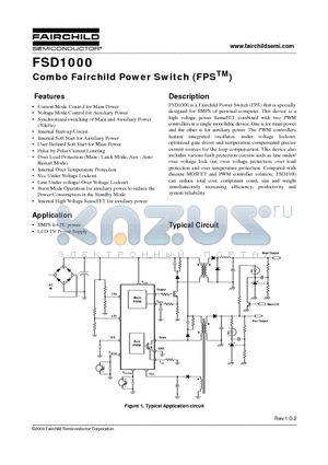 FSD1000 datasheet - Combo Fairchild Power Switch (FPS)