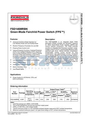 FSD146MRBN datasheet - Green-Mode Fairchild Power Switch (FPS)