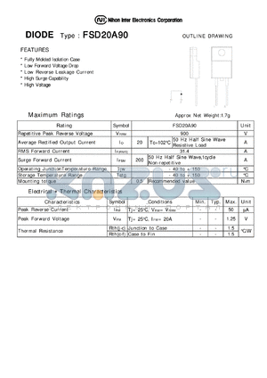 FSD20A90 datasheet - Low Forward Voltage Drop Diode