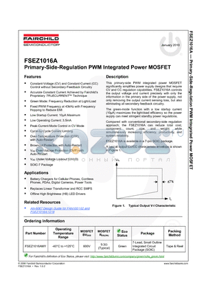 FSEZ1016A datasheet - Primary-Side-Regulation PWM Integrated Power MOSFET