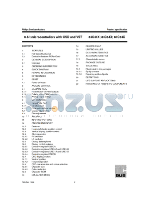 84C44X datasheet - 8-bit microcontrollers with OSD and VST