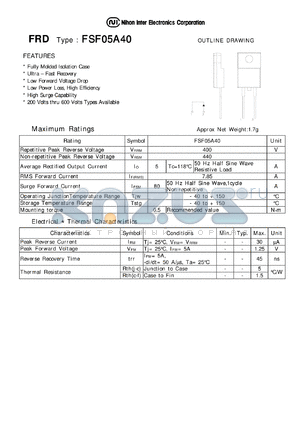 FSF05A40 datasheet - Low Forward Voltage drop Diode