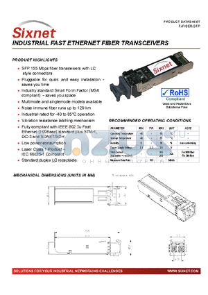 FSFIBER-SFP-60K datasheet - INDUSTRIAL FAST ETHERNET FIBER TRANSCEIVERS