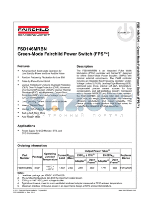 FSGM300N datasheet - Green-Mode Fairchild Power Switch (FPS)