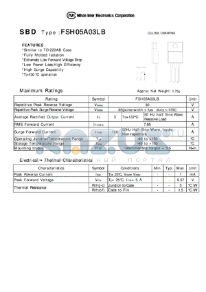 FSH05A03LB datasheet - Schottky Barrier Diode