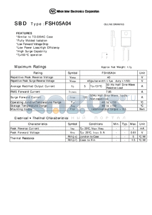 FSH05A04 datasheet - Schottky Barrier Diode