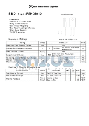 FSH05A10 datasheet - Schottky Barrier Diode