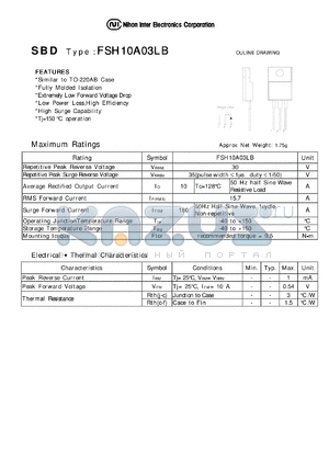 FSH10A03LB datasheet - Schottky Barrier Diode