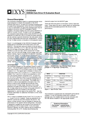 EVDD404 datasheet - Gate Driver IC Evaluation Board