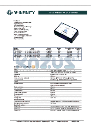 FSK-S30 datasheet - FSK-S30 SERIES AC-DC CONVERTER