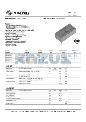 FSK-S5 datasheet - AC-DC converter