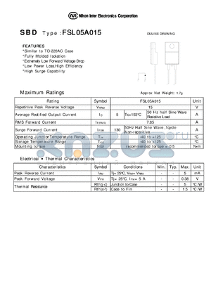 FSL05A015 datasheet - Schottky Barrier Diode