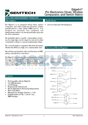 EVM647ATF datasheet - Pin Electronics Driver, Window Comparator, and Switch Matrix