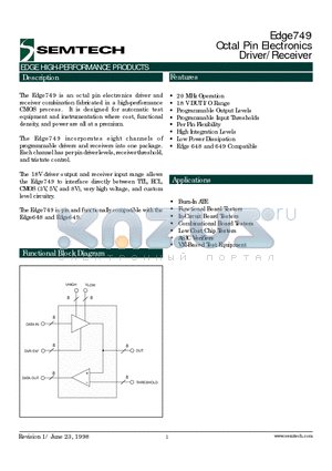 EVM749EVM datasheet - Octal Pin Electronics Driver/Receiver