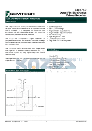 EVM749EVM datasheet - Octal Pin Electronics Driver/Receiver