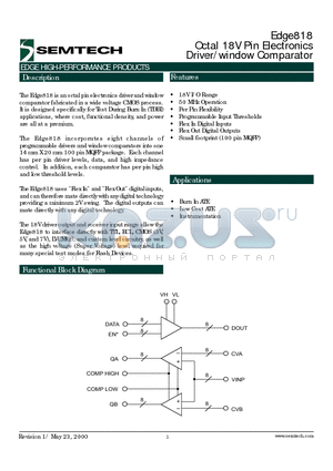 EVM818AHF datasheet - Octal 18V Pin Electronics Driver/window Comparator
