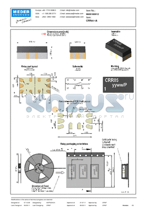 CRR05-1A datasheet - CRR Reed Relay