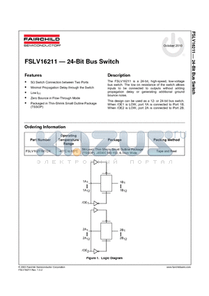 FSLV16211_10 datasheet - 24-Bit Bus Switch
