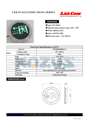 FSM000100004-A1 datasheet - LED EVACUATION SIGNS SERIES