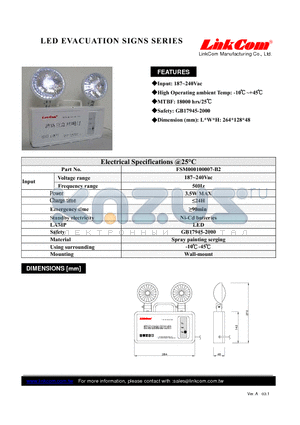 FSM000100007-B2 datasheet - LED EVACUATION SIGNS SERIES