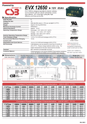 EVX12650 datasheet - designed specially for electric vehicles
