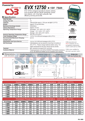 EVX12750 datasheet - designed specially for electric vehicles