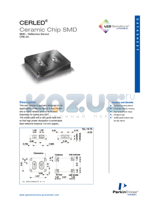 CRS20 datasheet - Ceramic Chip SMD Reflective Sensor