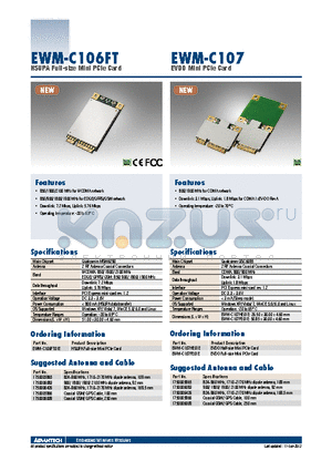EWM-C106FT datasheet - HSUPA Full-size Mini PCIe Card