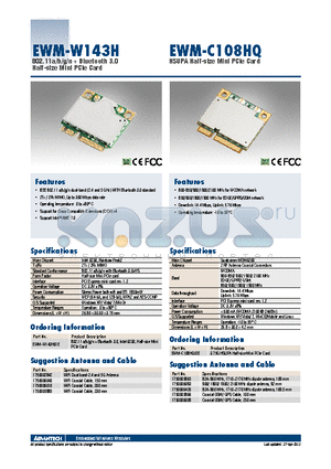 EWM-C108HQ01E datasheet - HSUPA Half-size Mini PCIe Card