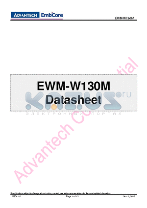 EWM-W130M datasheet - 802.11 b/g/n Single-Band Mini PCI Module