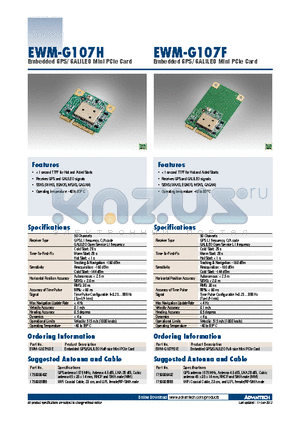 EWM-G107F datasheet - Embedded GPS/ GALILEO Mini PCIe Card